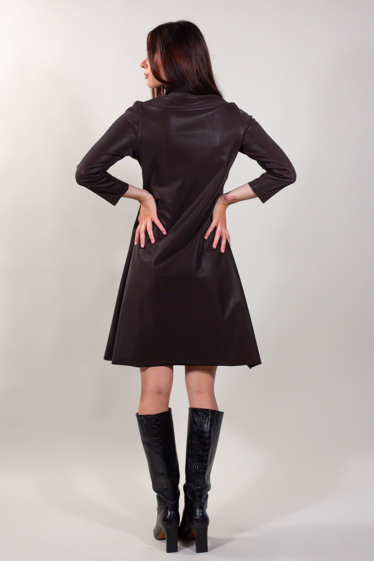 RUBBERED ECO-LEATHER DRESS