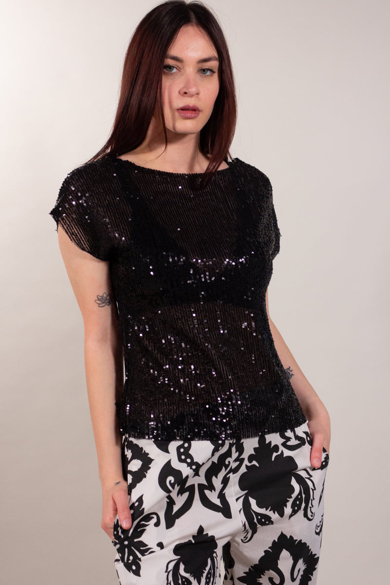 MAGLIA KIMONO PAILLETTES