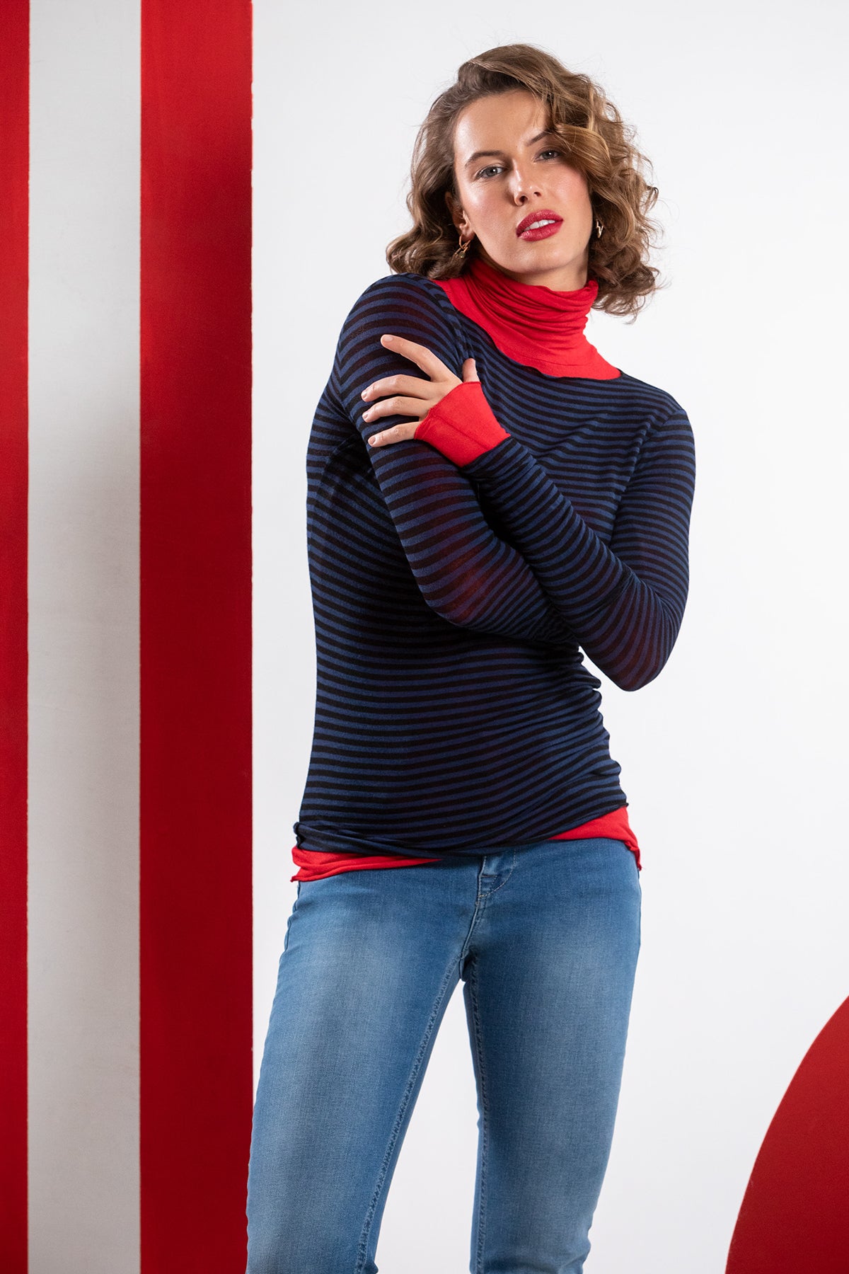 MAGLIA RIGATA MISTO CASHMERE