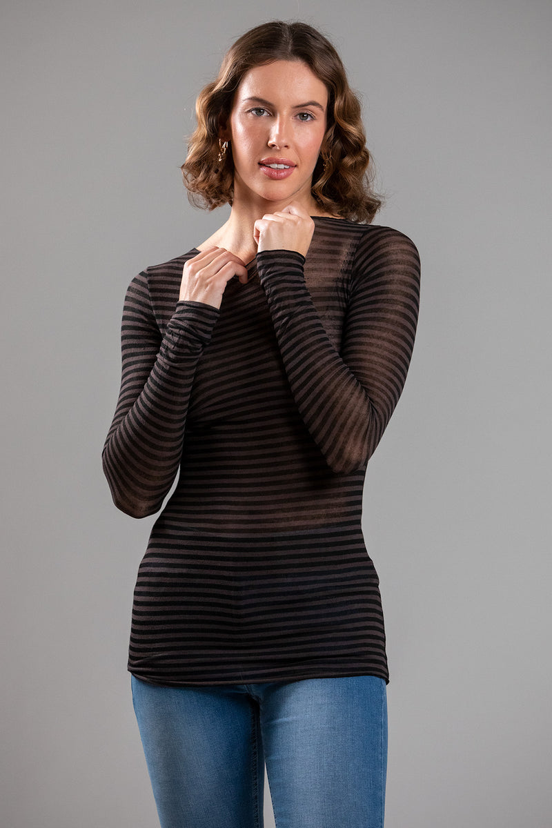 MAGLIA RIGATA MISTO CASHMERE