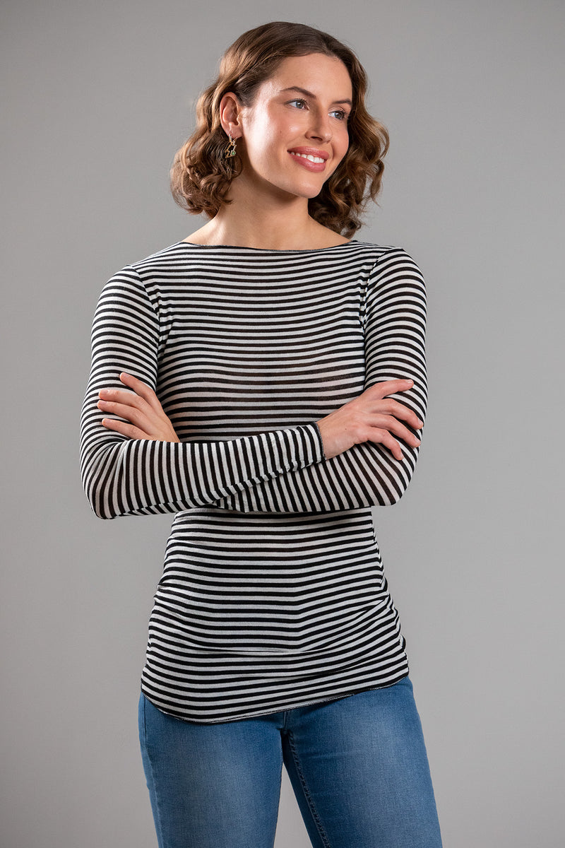 MAGLIA RIGATA MISTO CASHMERE