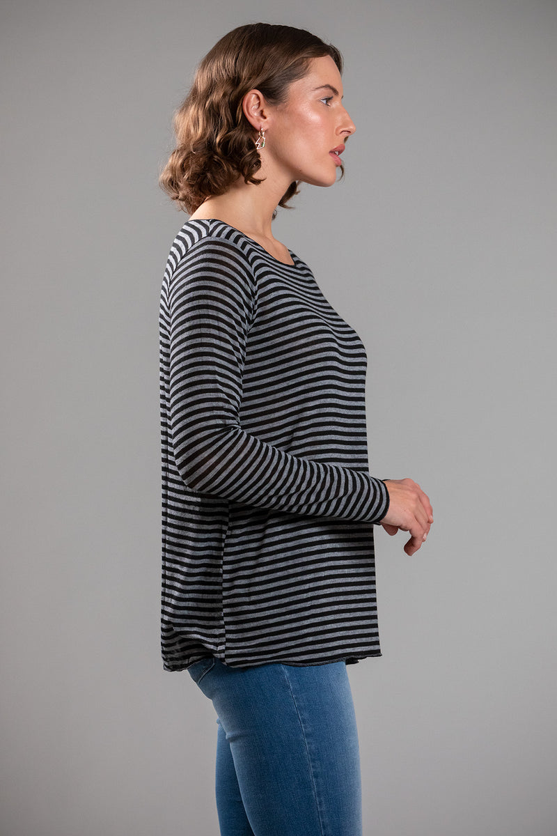 MAGLIA RIGATA INTERMEDIA MISTO CASHMERE