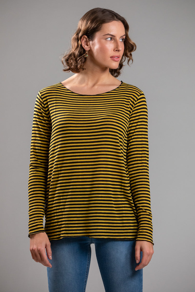 MAGLIA RIGATA INTERMEDIA MISTO CASHMERE