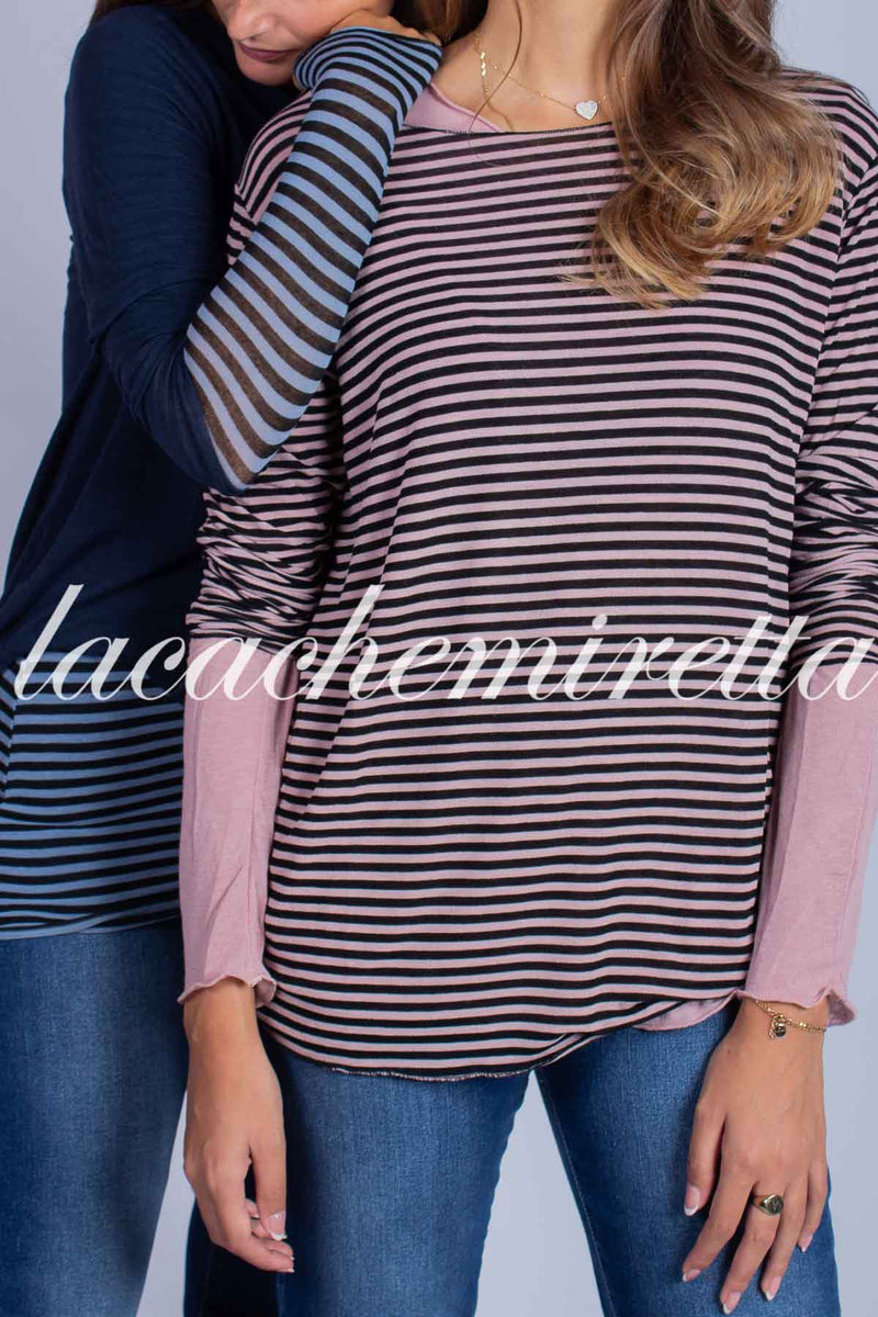 MAGLIA RIGATA INTERMEDIA MISTO CASHMERE
