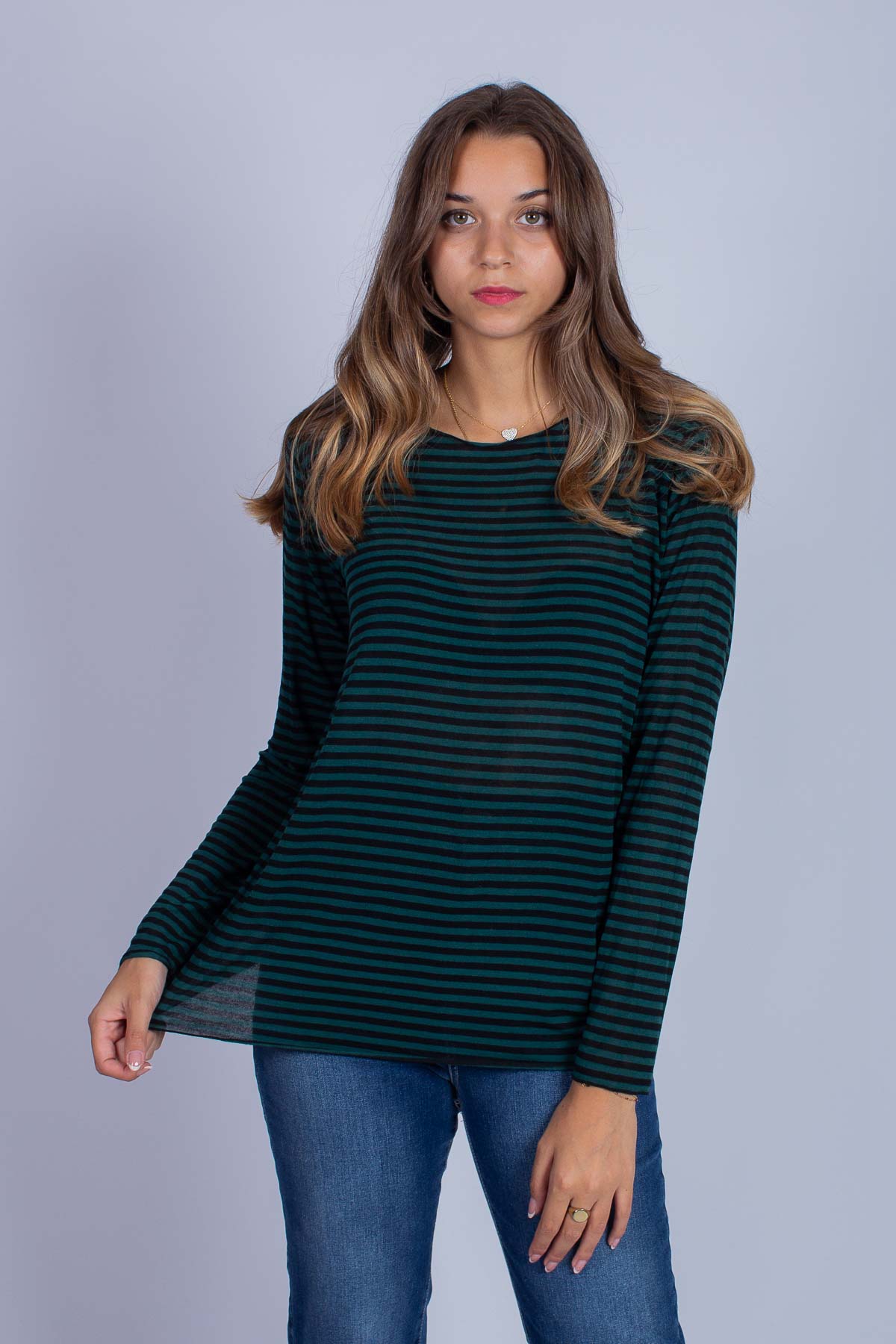 MAGLIA RIGATA INTERMEDIA MISTO CASHMERE