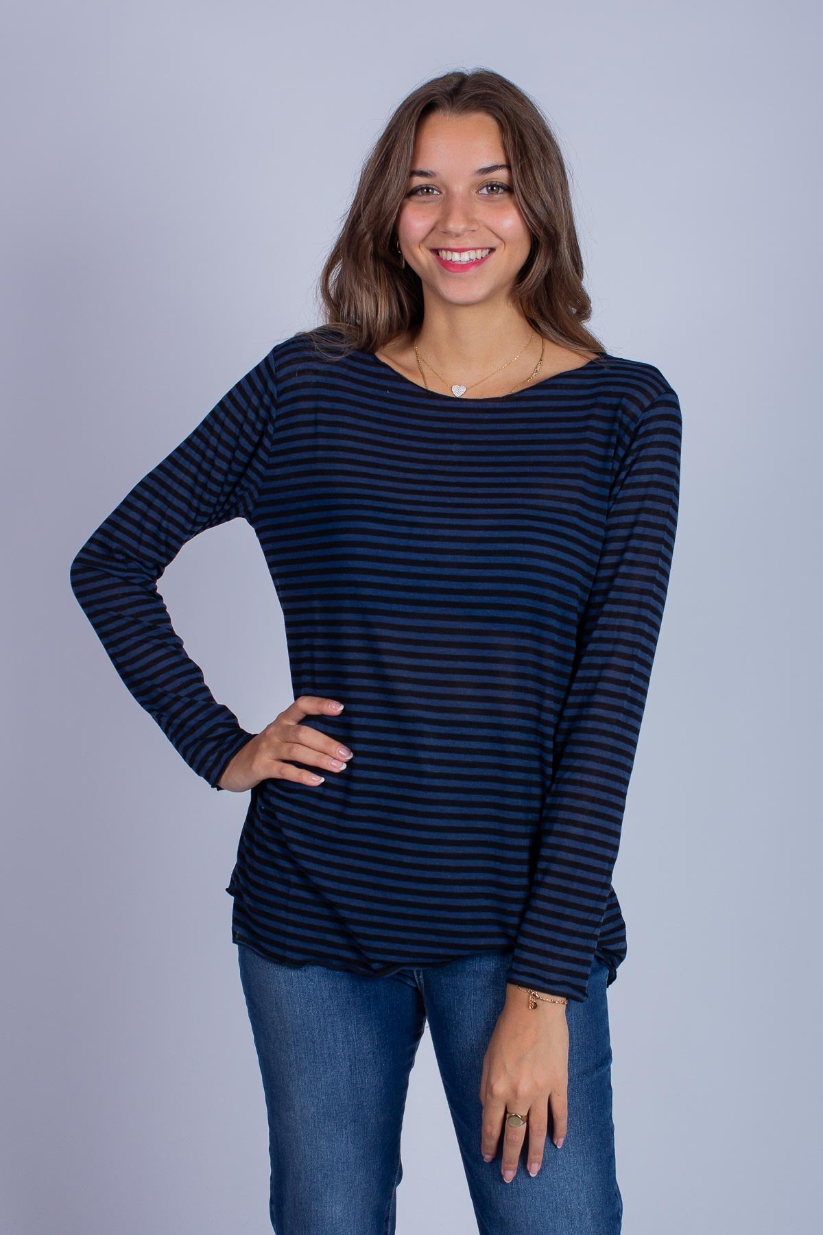 MAGLIA RIGATA INTERMEDIA MISTO CASHMERE