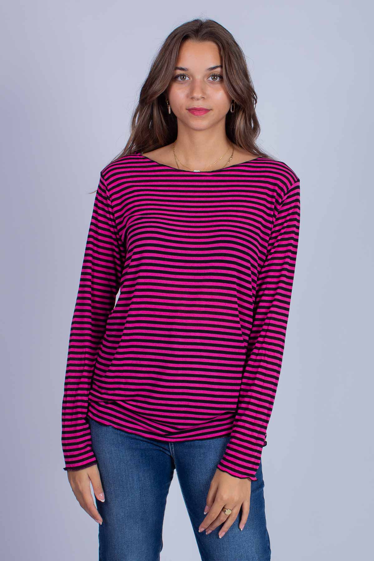 MAGLIA RIGATA INTERMEDIA MISTO CASHMERE